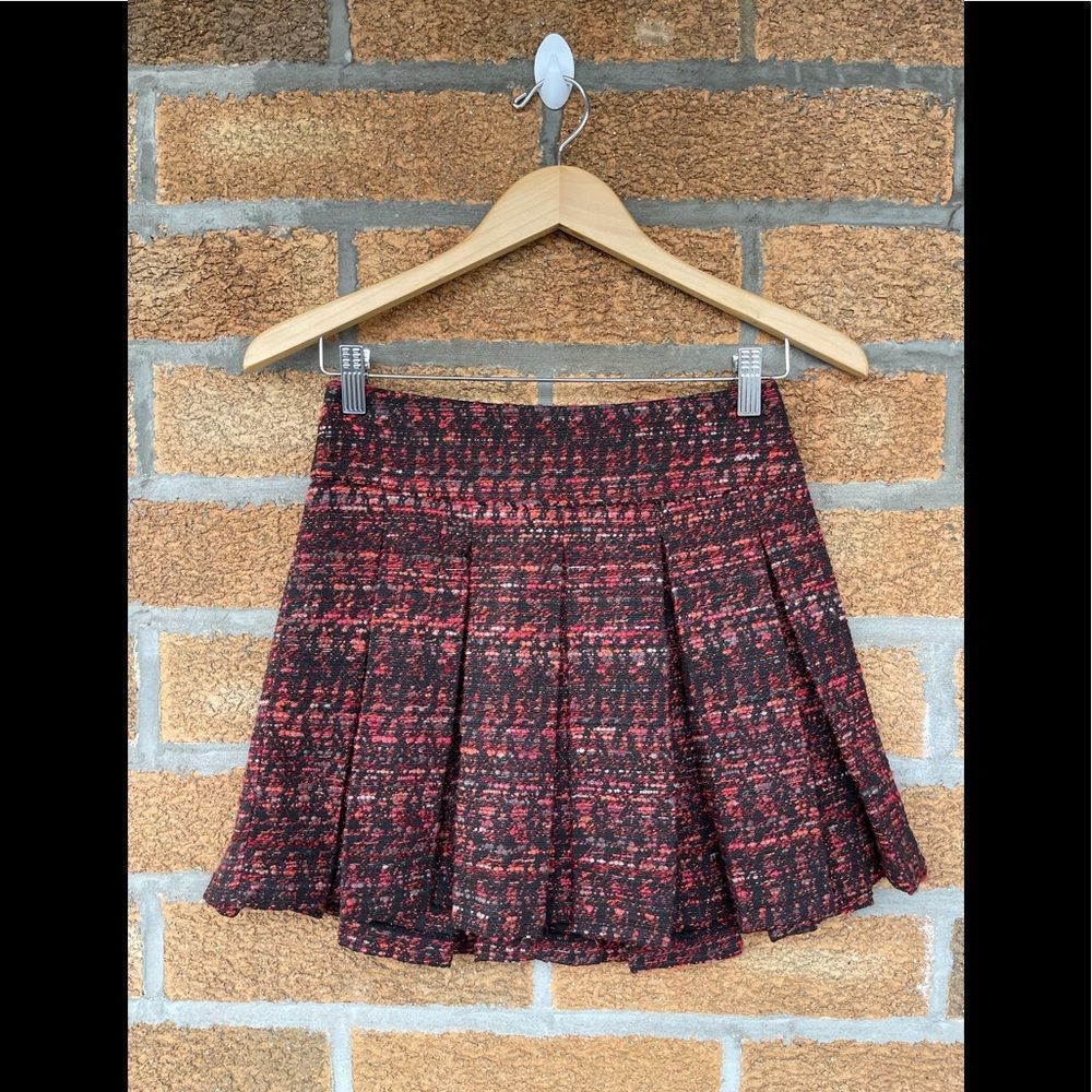 Alice + Olivia Red and Black Mini Skirt